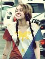 Miley wearing filipino shirt! - miley-cyrus photo