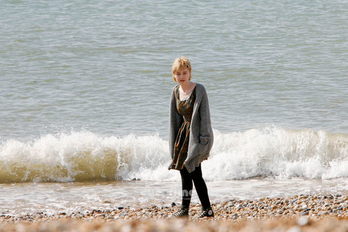  Dakota Fanning and Jeremy Irvine on the Set of Now is Good in Brighton, UK, July 25