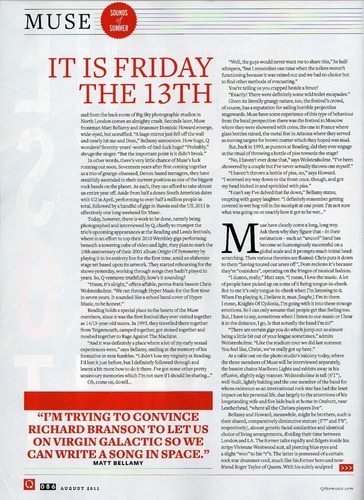  Muse in Q Magazine, August 2011 Edition Scans