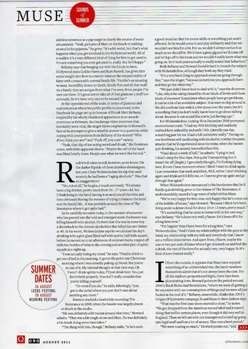 Muse in Q Magazine, August 2011 Edition Scans