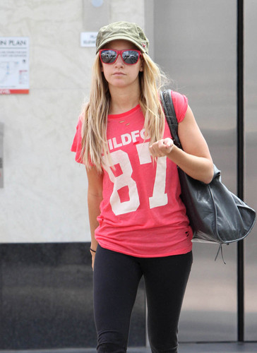 Ashley Tisdale arrived at the Equinox gym in Los Angeles.