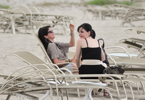 Selena - On the beach in Palm Beach - July 27, 2011