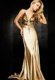 Serena's gold dress