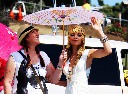 AnnaLynne McCord, dressed like a Greek goddess on the set of 90210, was sighted filming in L.A