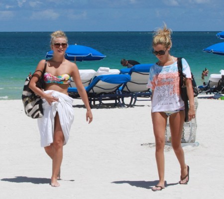 Ashley - At the beach in Miami with Julianne Hough - August 01, 2011