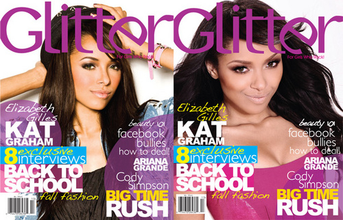 Kat on the cover of Glitter Mag - Aug 2011