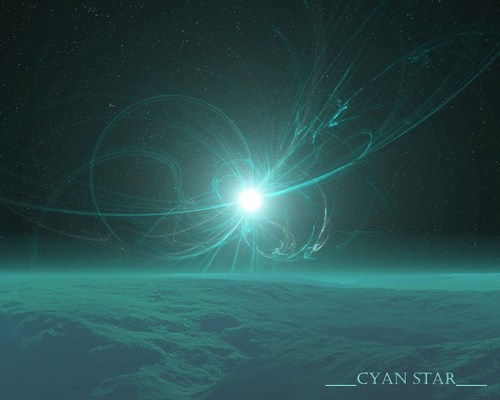  cyan étoile, star