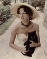 lady with cat - daydreaming photo