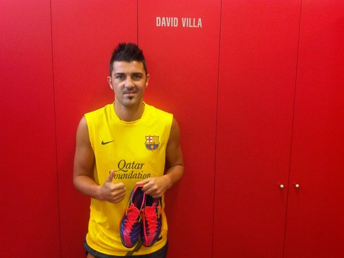 David Villa back in training