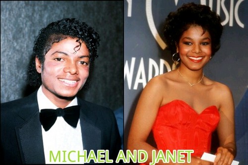  MICHAEL JACKSON AND JANET JACKSON SIDE da SIDE PICTURE IN 1983