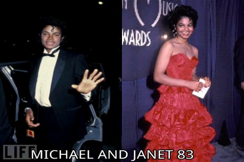  MICHAEL JACKSON AND JANET JACKSON SIDE da SIDE PICTURE IN 1983