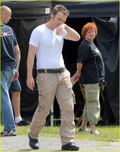 Seth Gabel and his son, Theo, On The Set of Fringe - August 4th, 2011