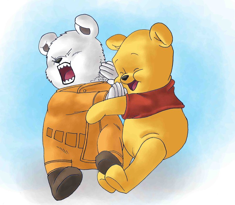 Bepo Fan Art: Bepo vs Winnie the Pooh.
