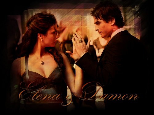  Damon & Elena Обои
