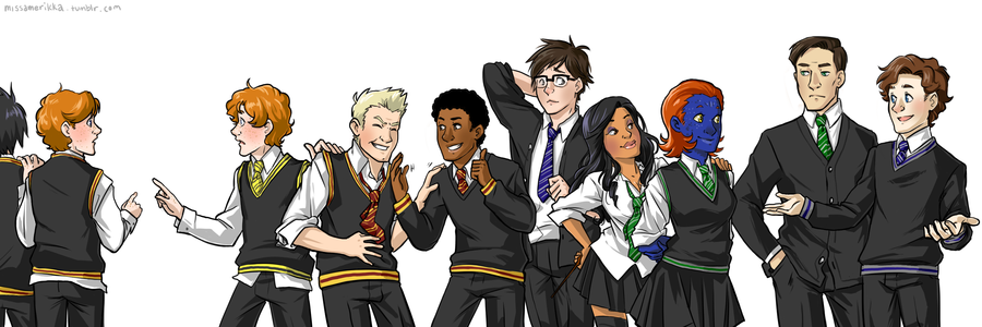 Hogwarts FIrst Class - x-men fan art