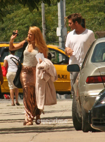  Blake Lively and Ed arrive to the Set of Gossip Girl in NY, Aug 12