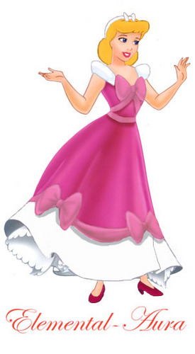  Cinderella's berwarna merah muda, merah muda Dress