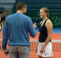 moderator with BIG ass and petra kvitova - tennis photo