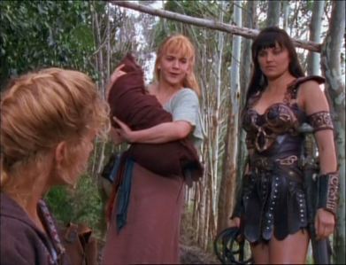  Who was saved da Xena from being hanged?