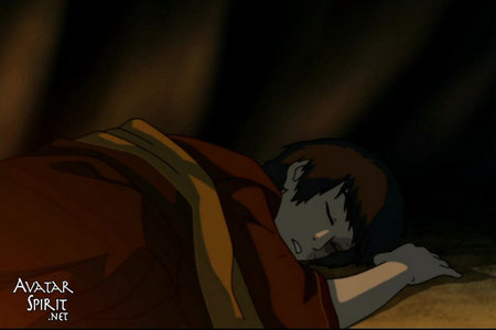  What does Zuko do after Toph wakes him up in the episode "The Western Airtemple"?