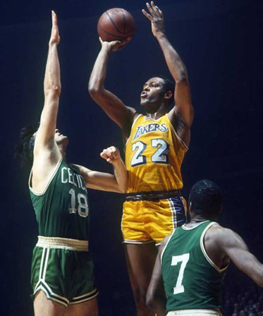  Considering one of the greatest performances ever in 1962, how many points and rebounds did Elgin Baylor have when the Lakers beat the Celtics in Game 5 of the NBA Finals?