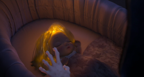  What is the last line that Mother Gothel pronounces before cutting Rapunzel's hair at the beginning of the film?