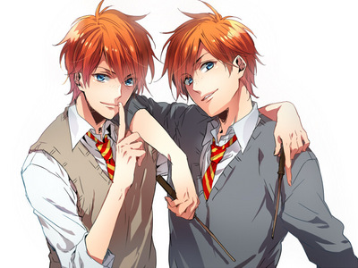  Which Weasley Twin was dicho to be más out going o the ringleader?