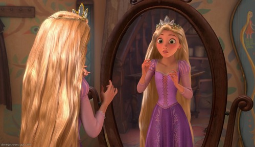 T/F: Teenage Rapunzel's first line is, "Aha, well I guess Pascal isn't hiding here."