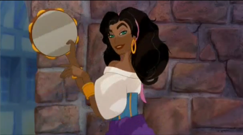 How many gold coins are attached to Esmeralda's dress?