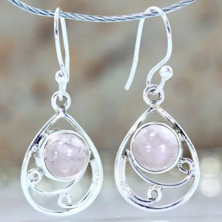 These earrings were made of Quartz.