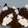 My OC twins!! Hidaka and Hikyuu :3 Hidaka has black ears with white tips; the other is Hikyuu :3 Dylain photo