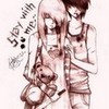 me withh the knife nd teddy bear my bf next 2 me =P dirty-goth-girl photo