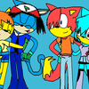 me,daniel,ash,and misty as sonic chars in our pokemon trainer outfits hatsunemiku1999 photo