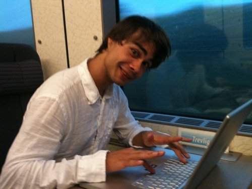 Alex in the train for Sweden =)