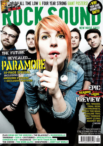  帕拉摩尔 on the cover of Rock Sound (September 2010)