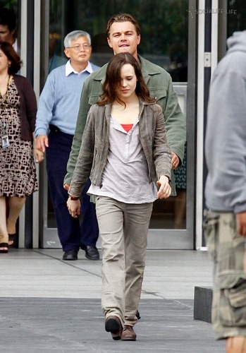  Ellen Page & Leonardo DiCaprio || On the set of INCEPTION