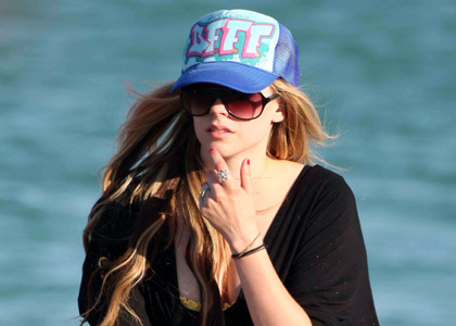 Avril with cap