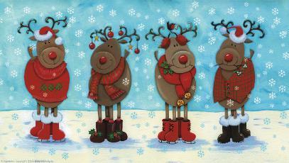  Рождество Reindeer Обои