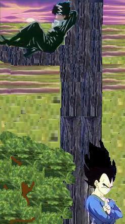 Hiei, Vegeta, and the tree 