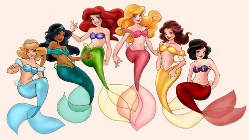  Disney Princess' as mermaids