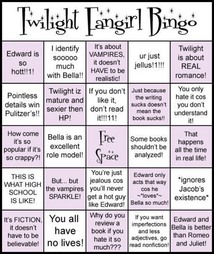  Twilight Fangirl Bingo