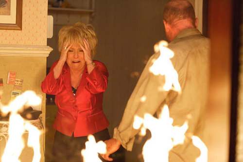  Phil and Peggy in THE VIC FIRE! PEGGY'S LAST EVER SCENES!!