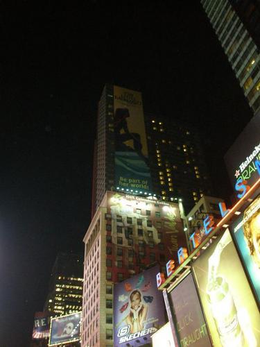 Mermaid advertisement on a skyscraper in NYC
