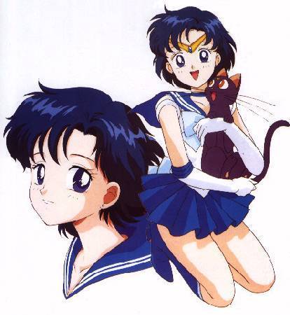 Sailor Mercury/ Ami with Luna
