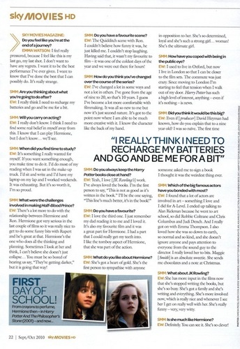  Sky 映画 Magazine Interviews Emma Watson, Dan Radcliffe, and Rupert Grint