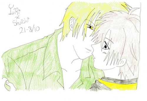  my drawing of yuki and shuichi
