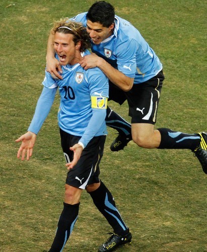  Diego Forlan & Luis Suarez WM 2010