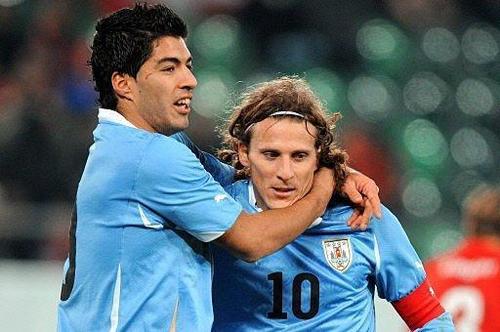  Diego Forlan & Luis Suarez WM 2010