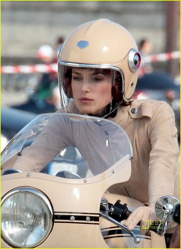  Keira Knightley Mounts Motorcycle for Chanel Commercial