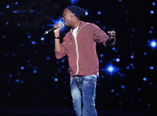  B.o.B rehearses at the Nokia Theater for the 2010 MTV VMAs.